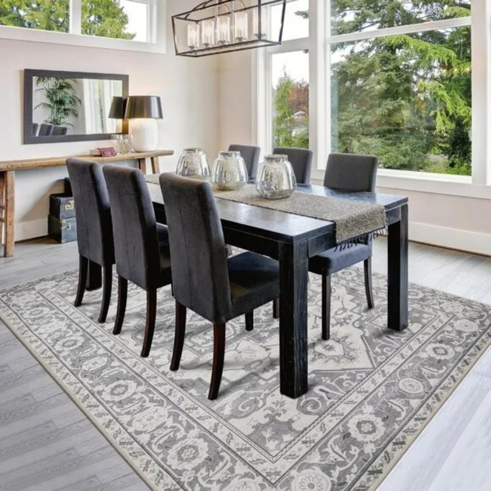 New 8x10 Washable Area Rug, Soft, Thin, Non-Skid Vintage Carpet for Living Room